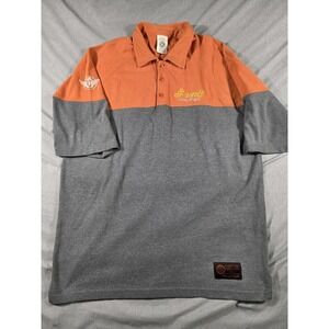 G Unit Polo Shirt Y2K Mens XL 50 Cent Colorblock Orange Gray‎ Embroidered